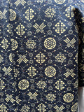 Navy blue hand fan