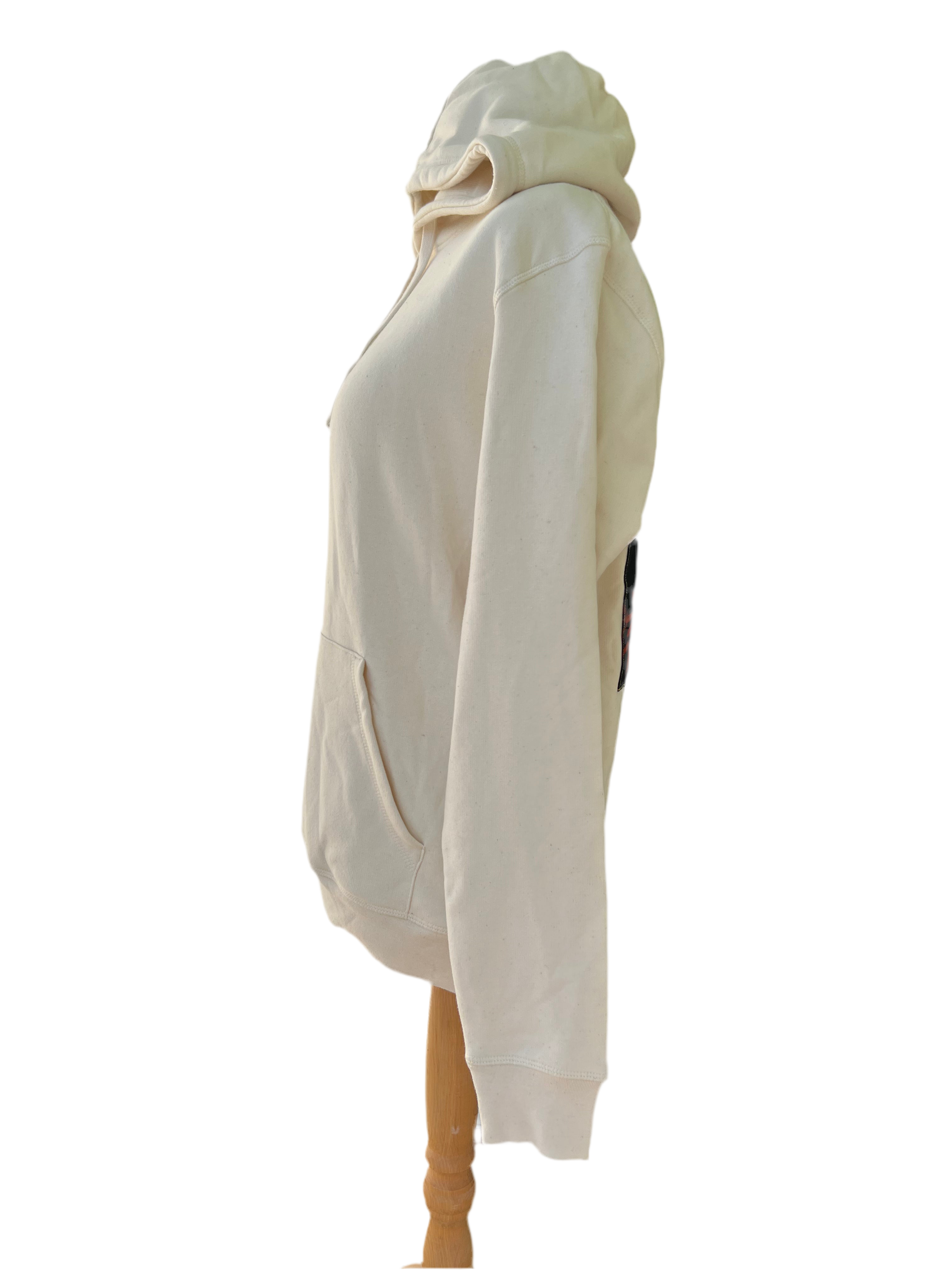 Handmade Upcycled Kimono Organic Cotton Hoodie M size