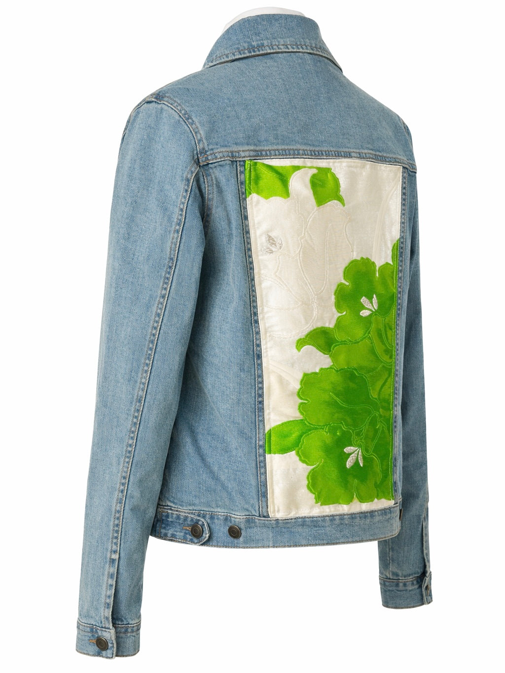 Japanese Obi Denim Jacket – One of One Reworked Vintage Silk Panel
