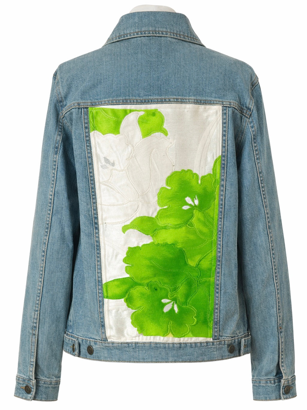 Japanese Obi Denim Jacket – One of One Reworked Vintage Silk Panel
