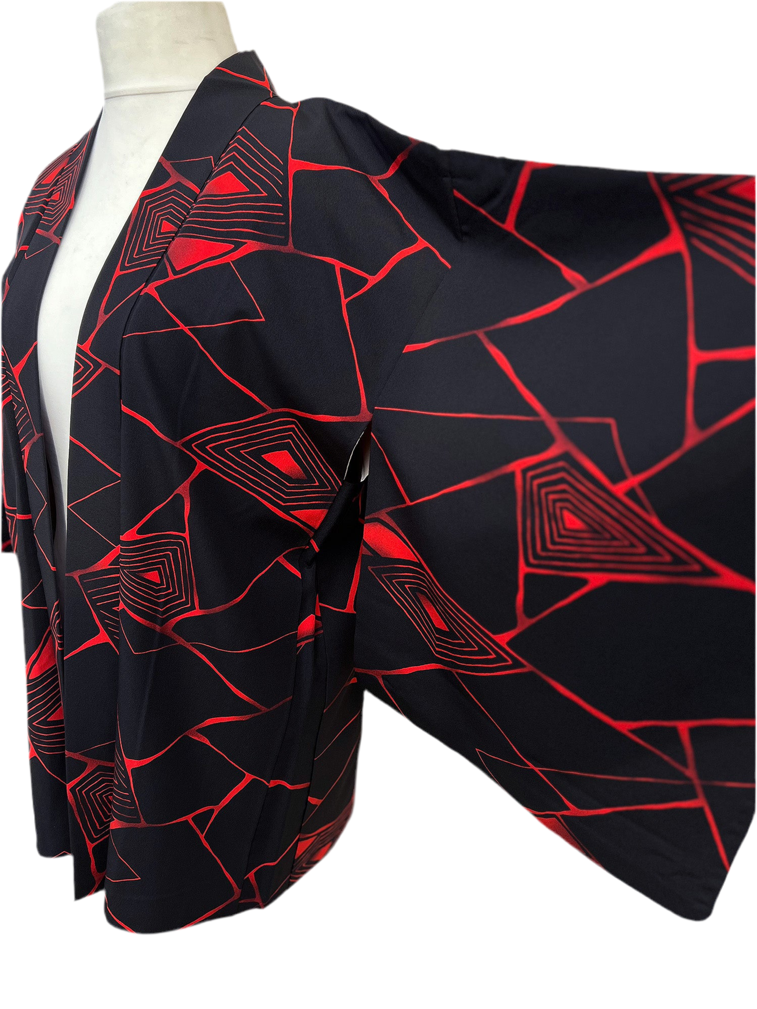 Black and red spiderweb Haori