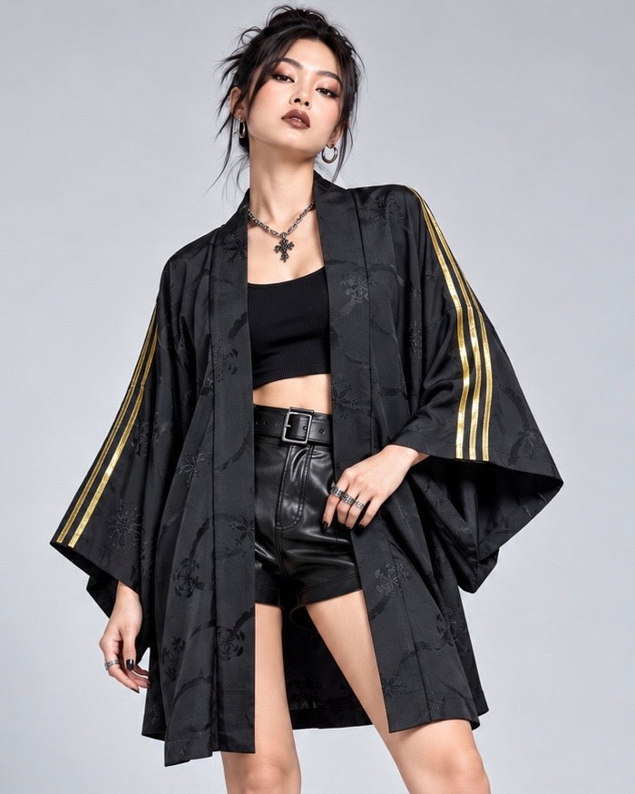 Reworked Vintage Japanese Family Crest Kimono Jacket
