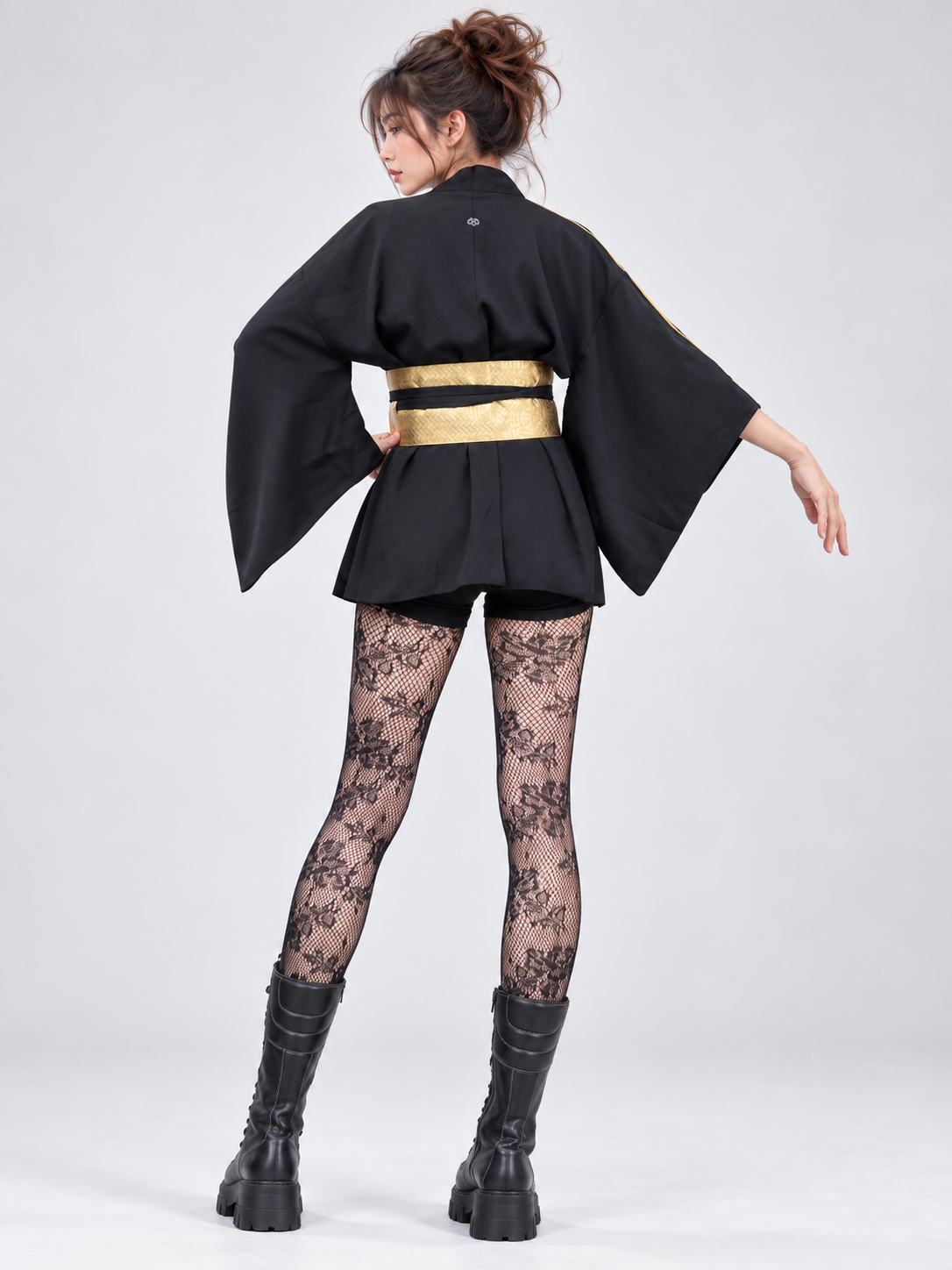 Reworked Vintage Japanese Family Crest Kimono Jacket