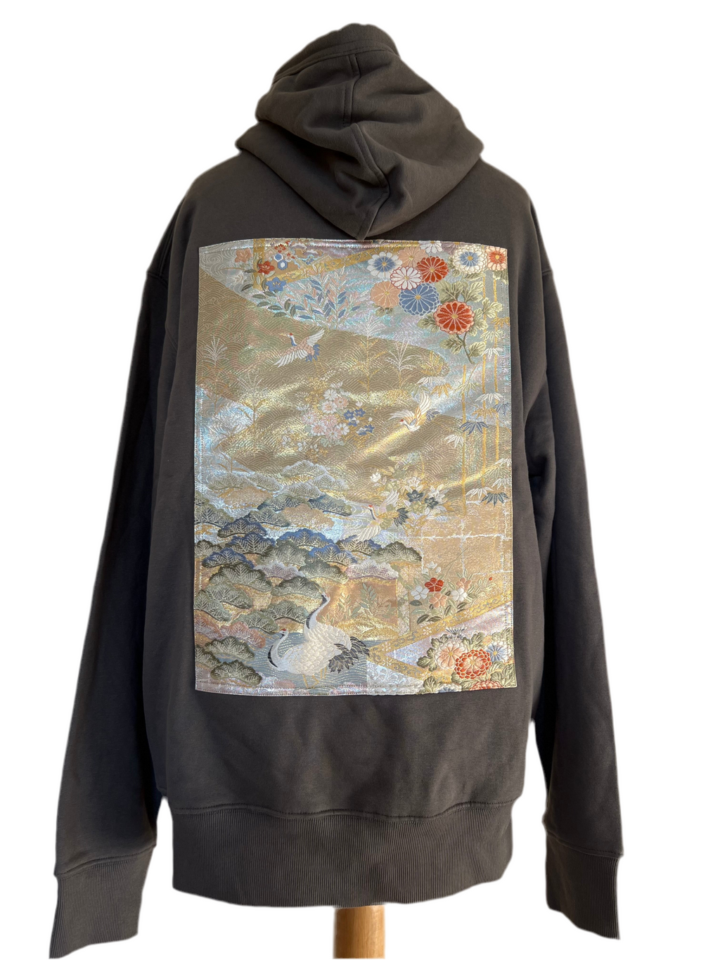 Handmade Upcycled Obi Organic Cotton Hoodie 2XLsize