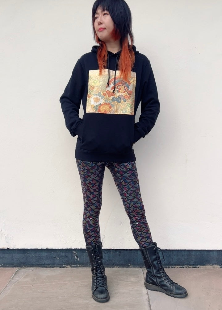 Handmade Upcycled Obi Organic Cotton Hoodie Msize