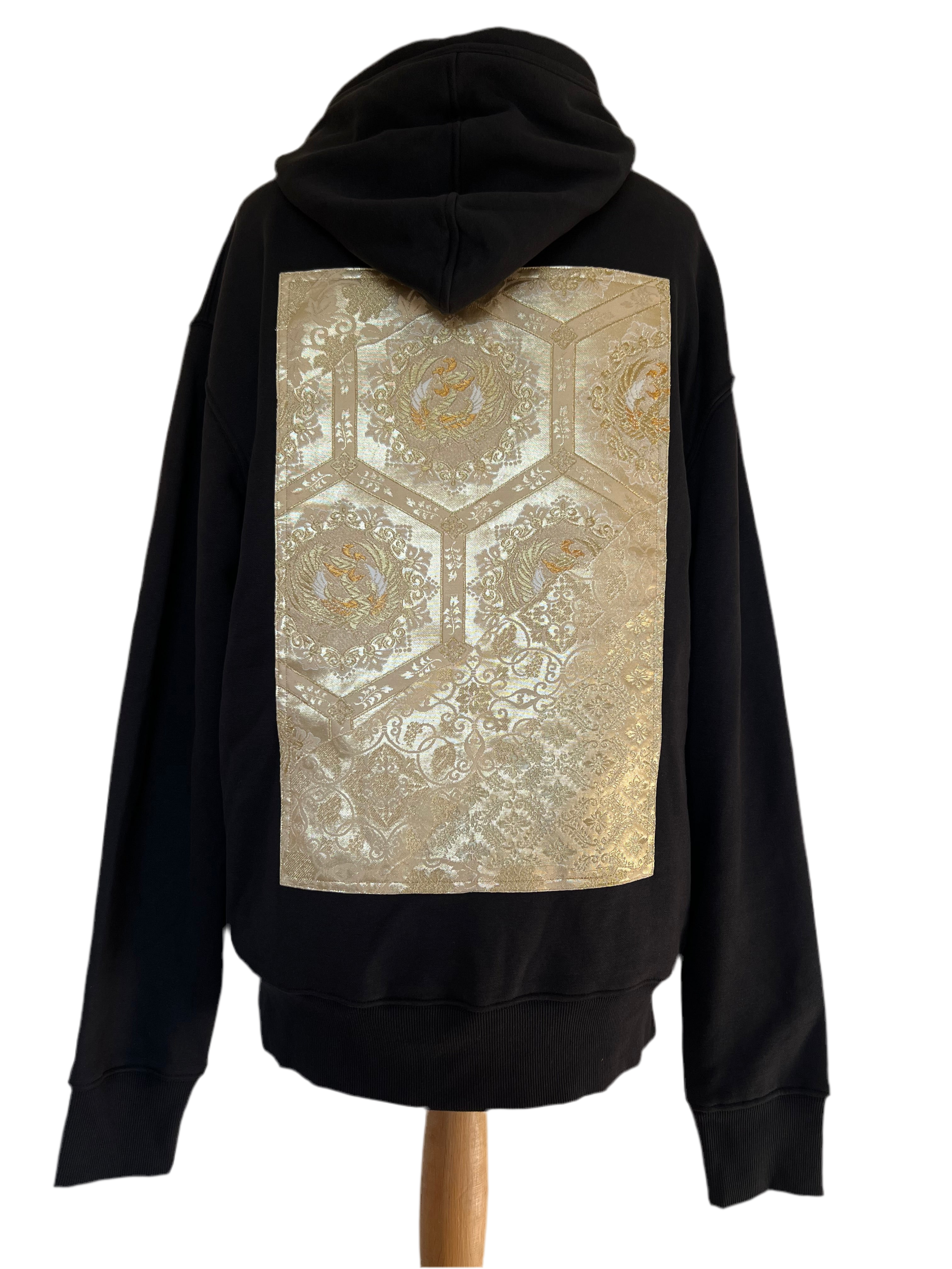 Handmade Upcycled Obi Organic Cotton Hoodie Lsize