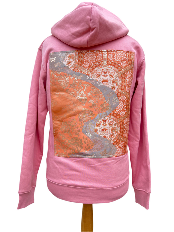 Handmade Upcycled Obi Organic Cotton Hoodie Ssize