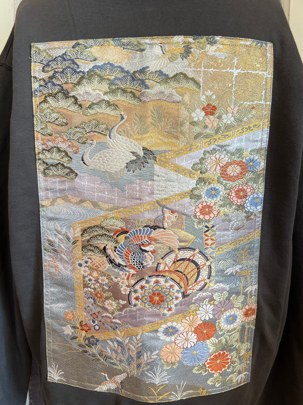 Handmade Upcycled Obi Organic Cotton Hoodie XLsize