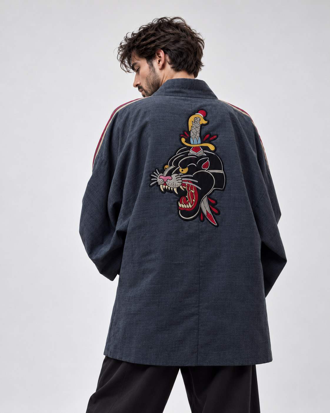 Reworked Vintage Japanese Men’s Kimono Jacket