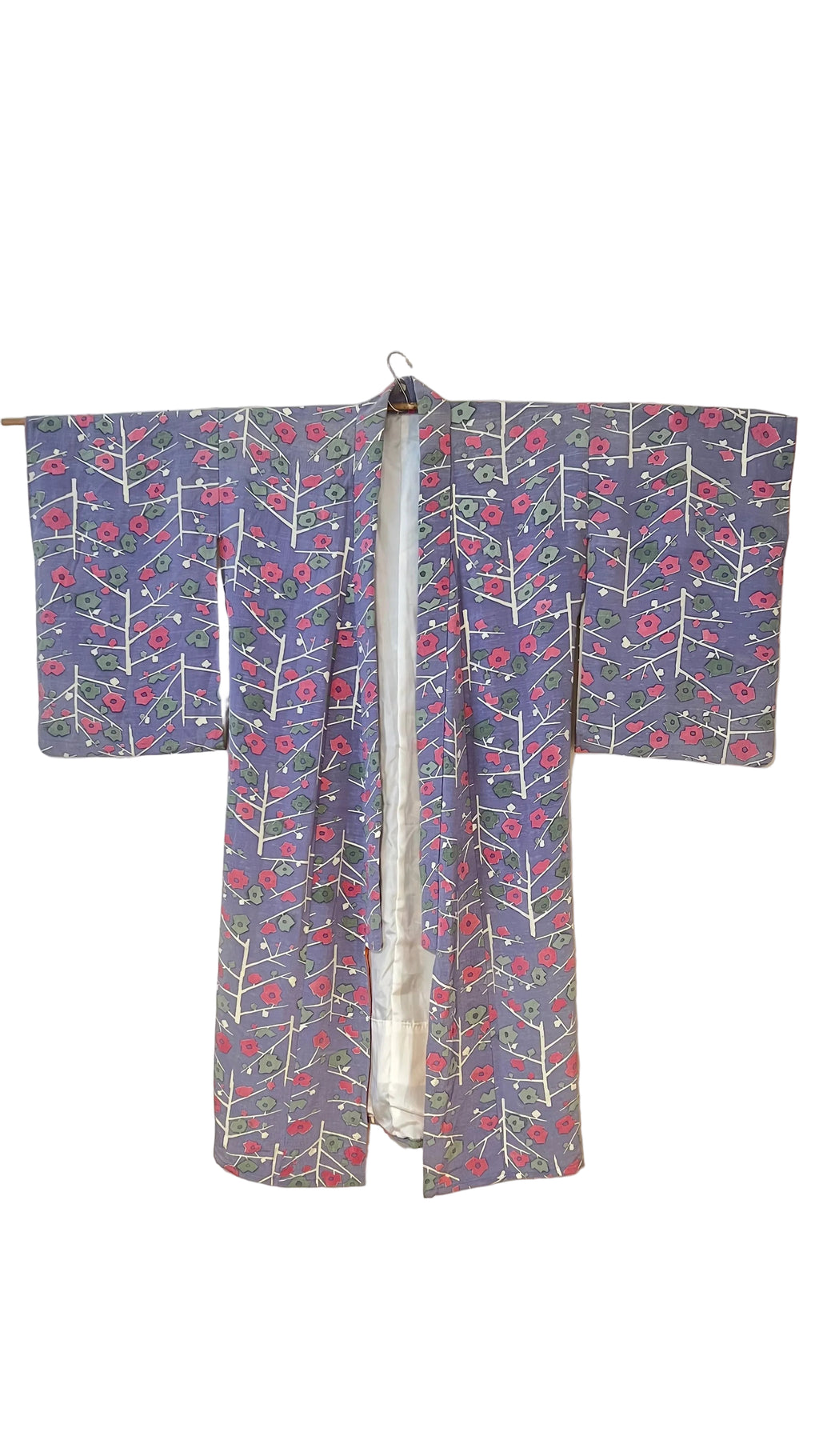 Floral Branch Luxury Vintage Silk Kimono Gown