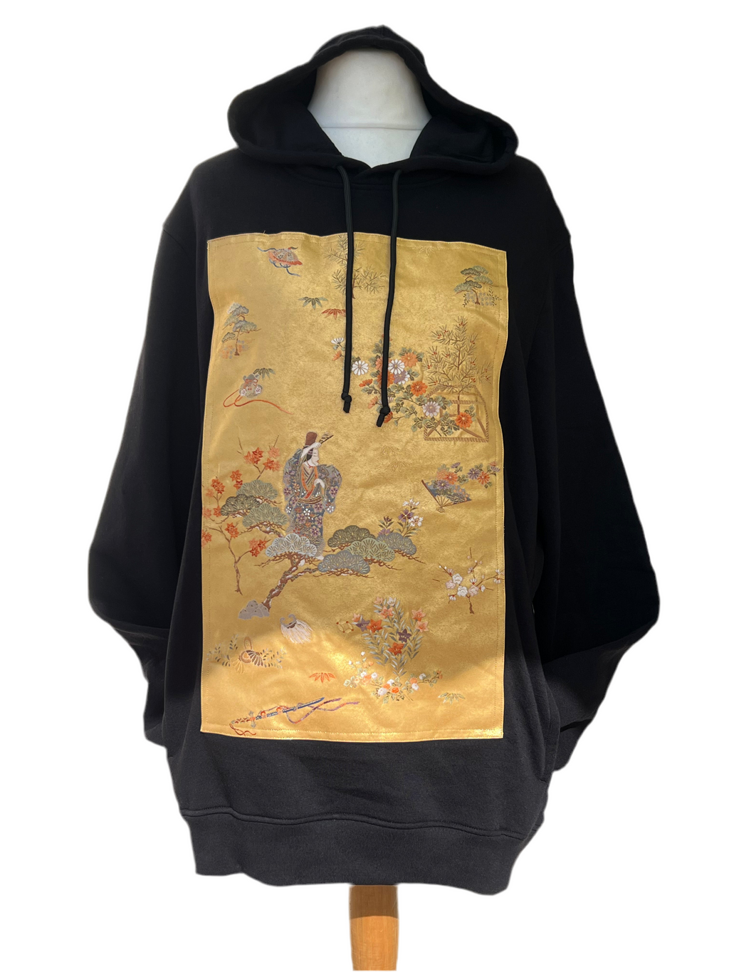 Handmade Upcycled Obi Organic Cotton Hoodie  2XLsize