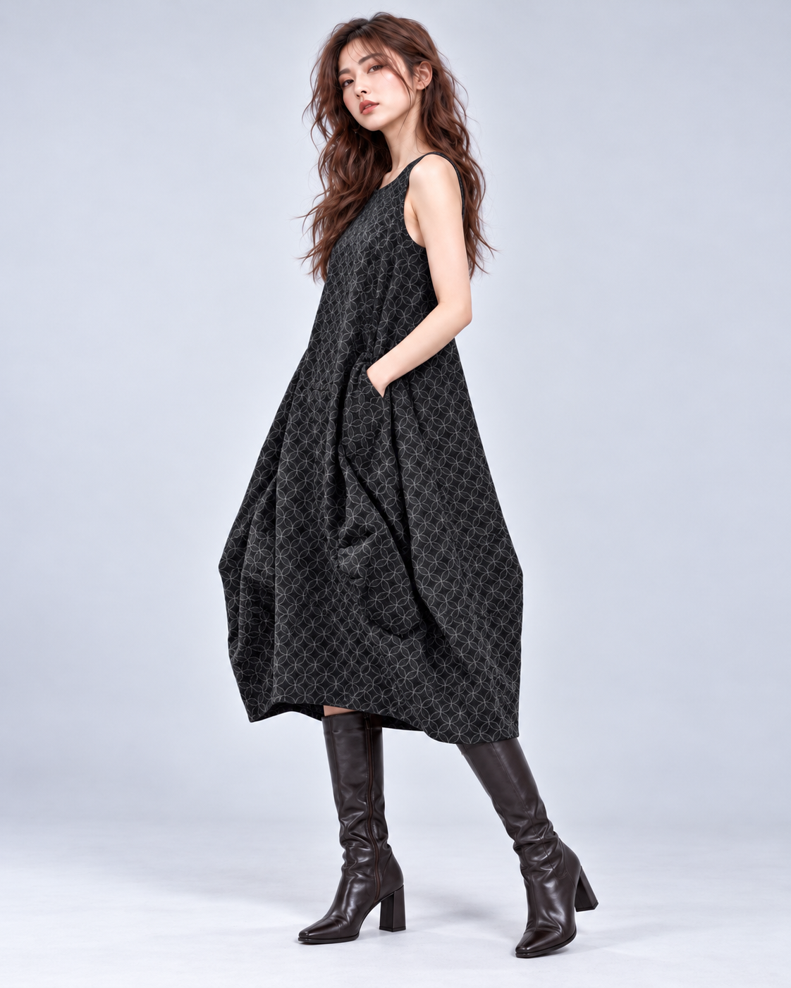 Rikka 2026 Shippo Pattern Cotton Dress – Made in Japan