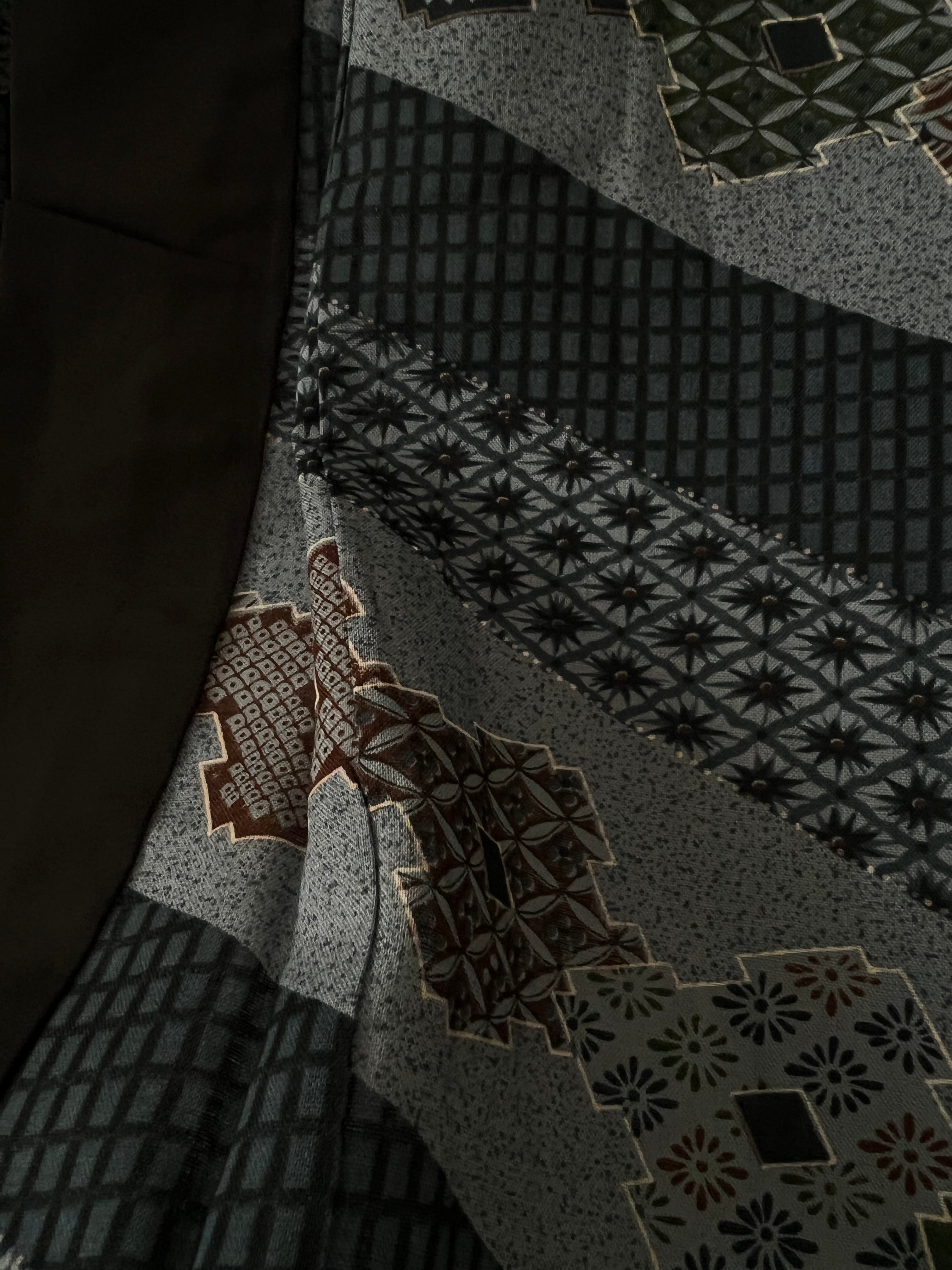 Sheer Wool Men’s Kimono Robe – Indigo Grey Vintage Juban