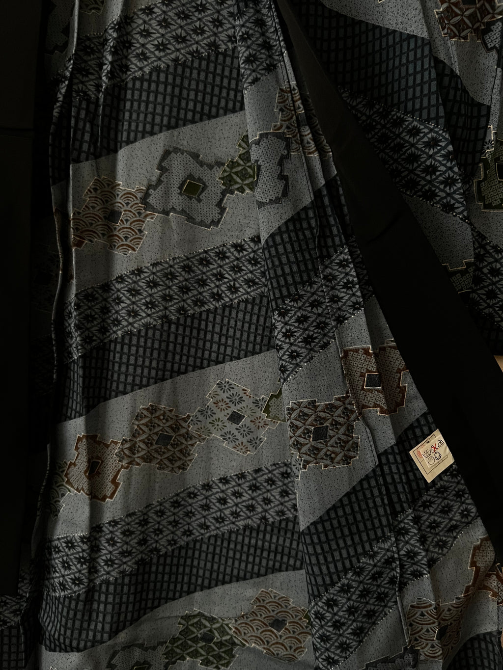 Sheer Wool Men’s Kimono Robe – Indigo Grey Vintage Juban