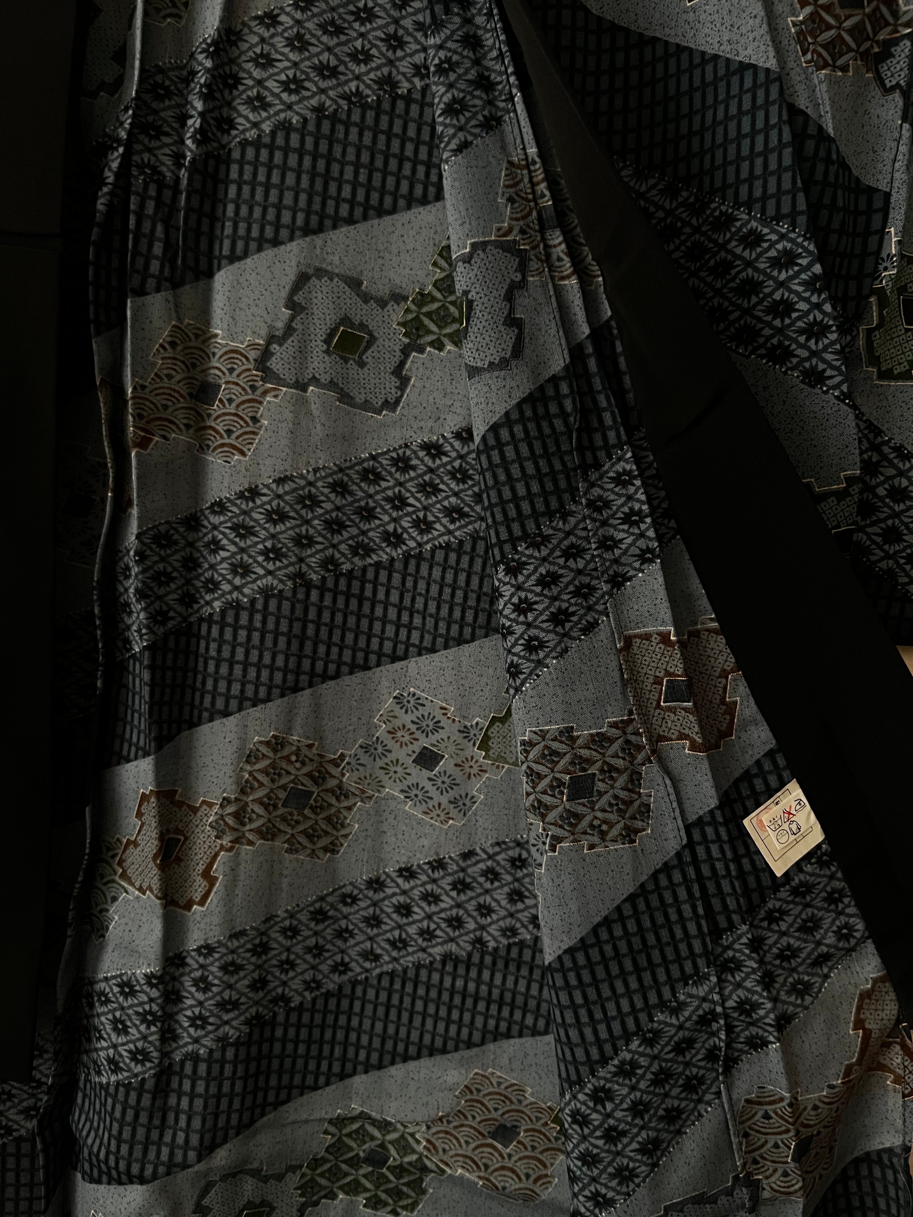 Sheer Wool Men’s Kimono Robe – Indigo Grey Vintage Juban