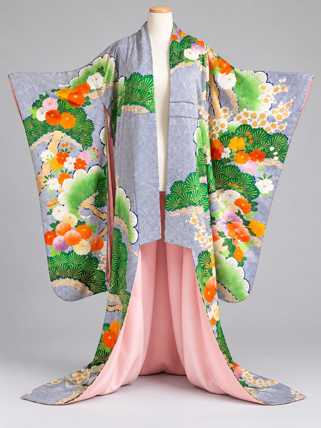Vintage Japanese Silk Bridal Furisode Kimono