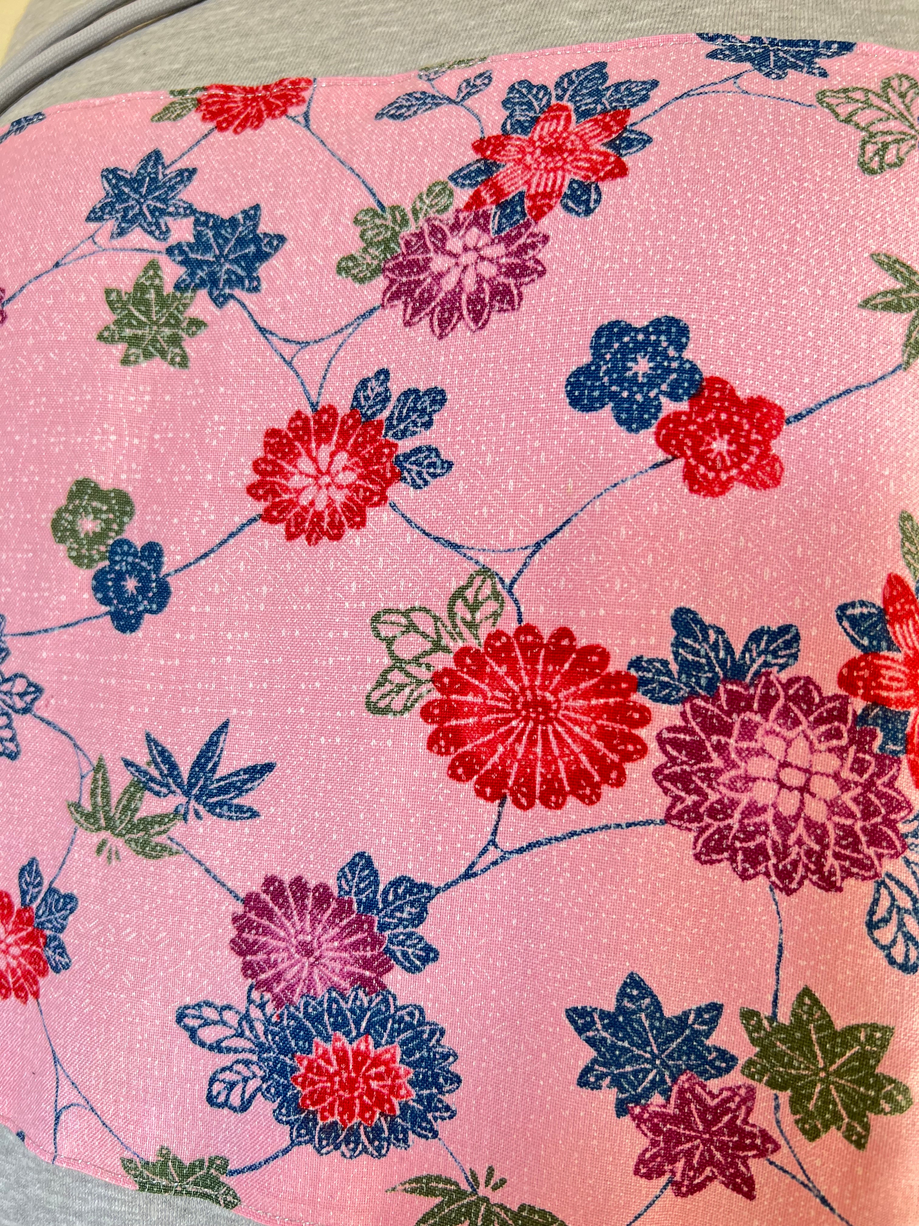 Handmade Upcycled Kimono Organic Cotton Hoodie L size