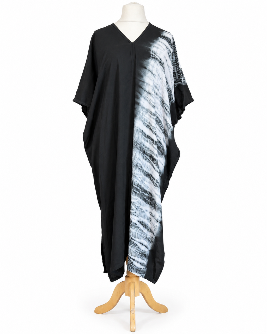 Hand Dyed Cotton Viscose Tie-Dye Kaftan Dress