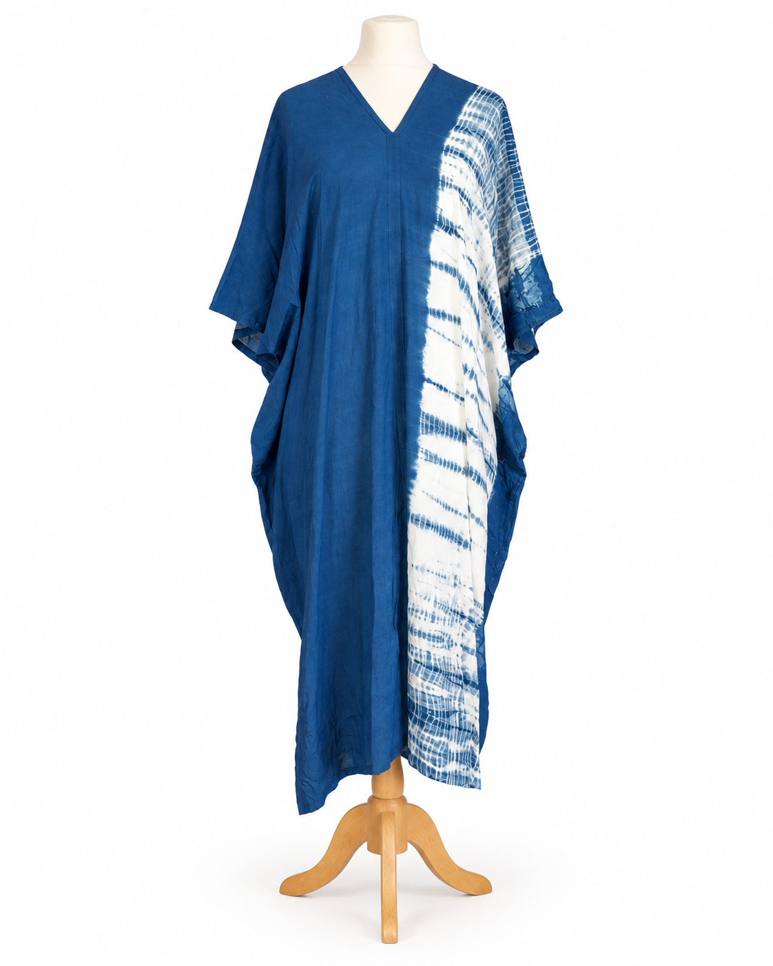 Hand Dyed Cotton Viscose Tie-Dye Kaftan Dress
