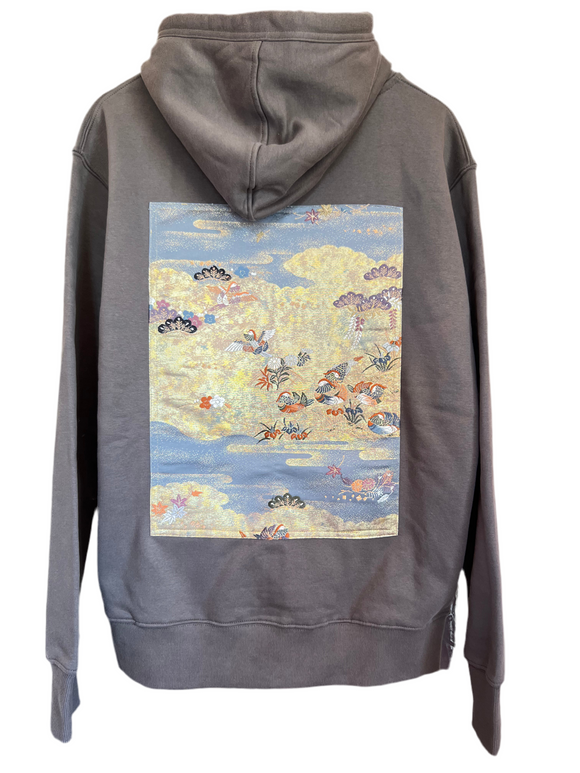 Handmade Upcycled Obi Organic Cotton Hoodie Lsize