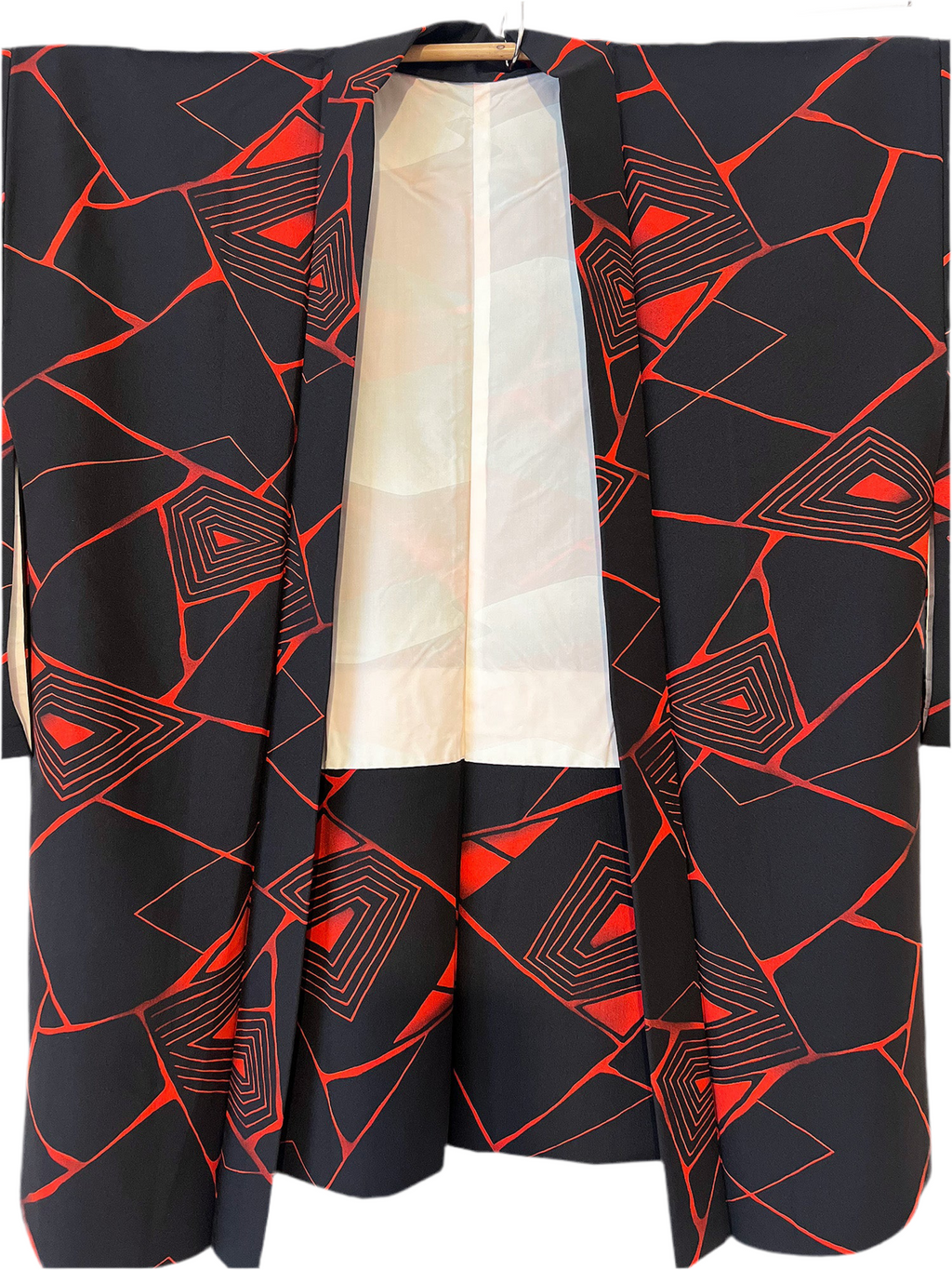 Black and red spiderweb Haori