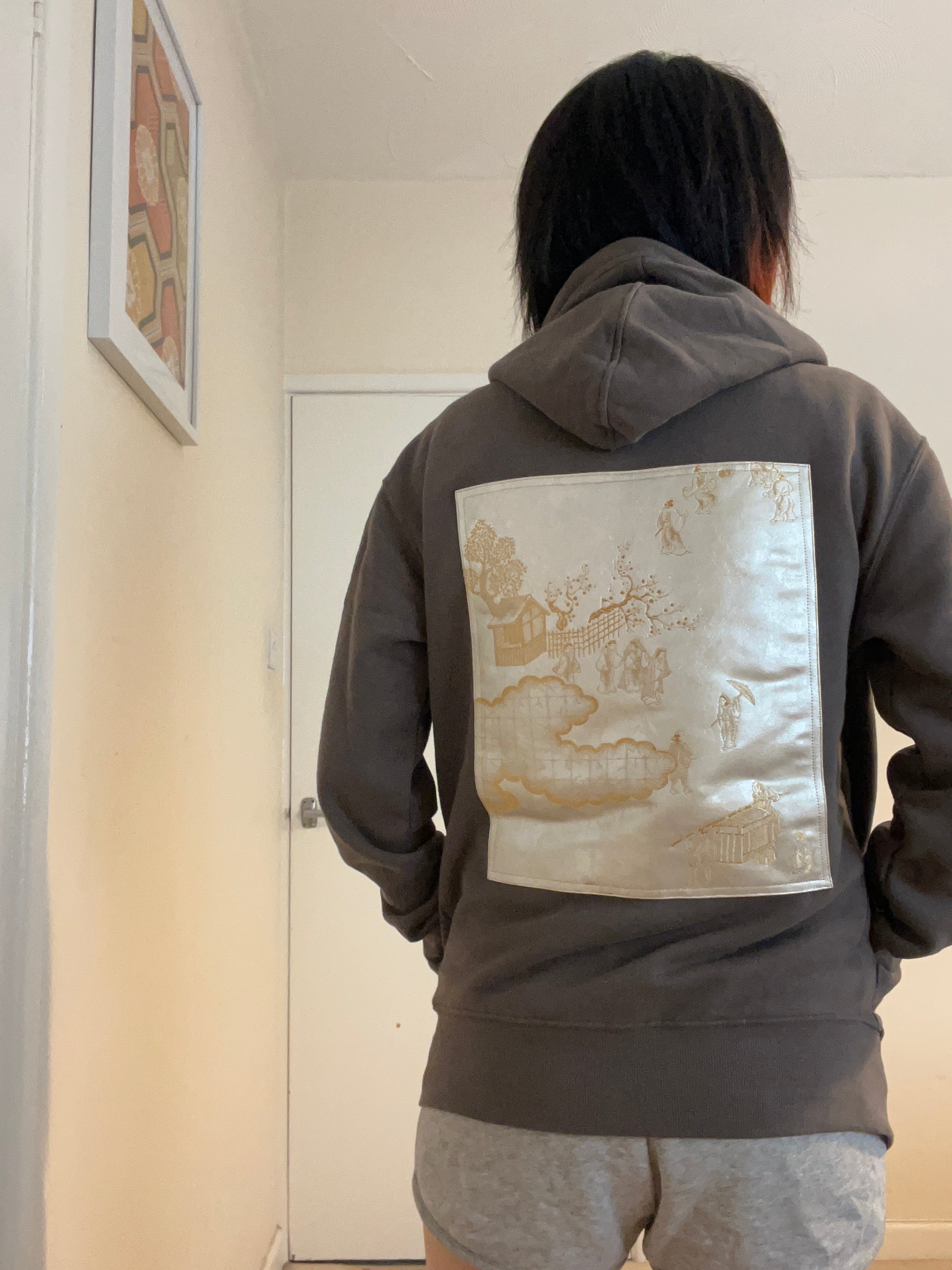 Handmade Upcycled Obi Organic Cotton Hoodie Msize