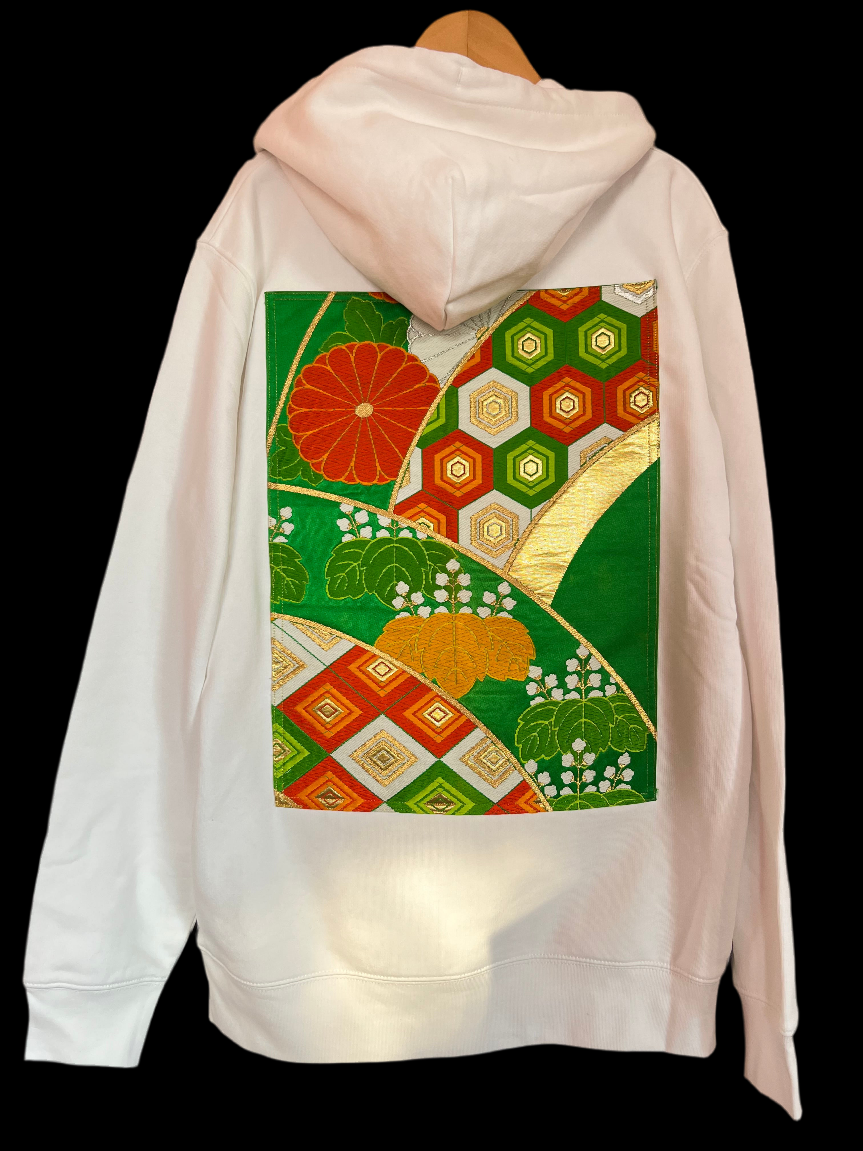 Handmade Upcycled Obi Organic Cotton Hoodie Msize