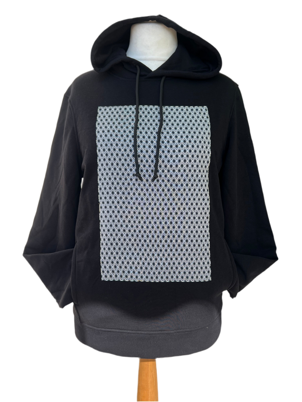 Handmade Upcycled Kimono Organic Cotton Hoodie S size