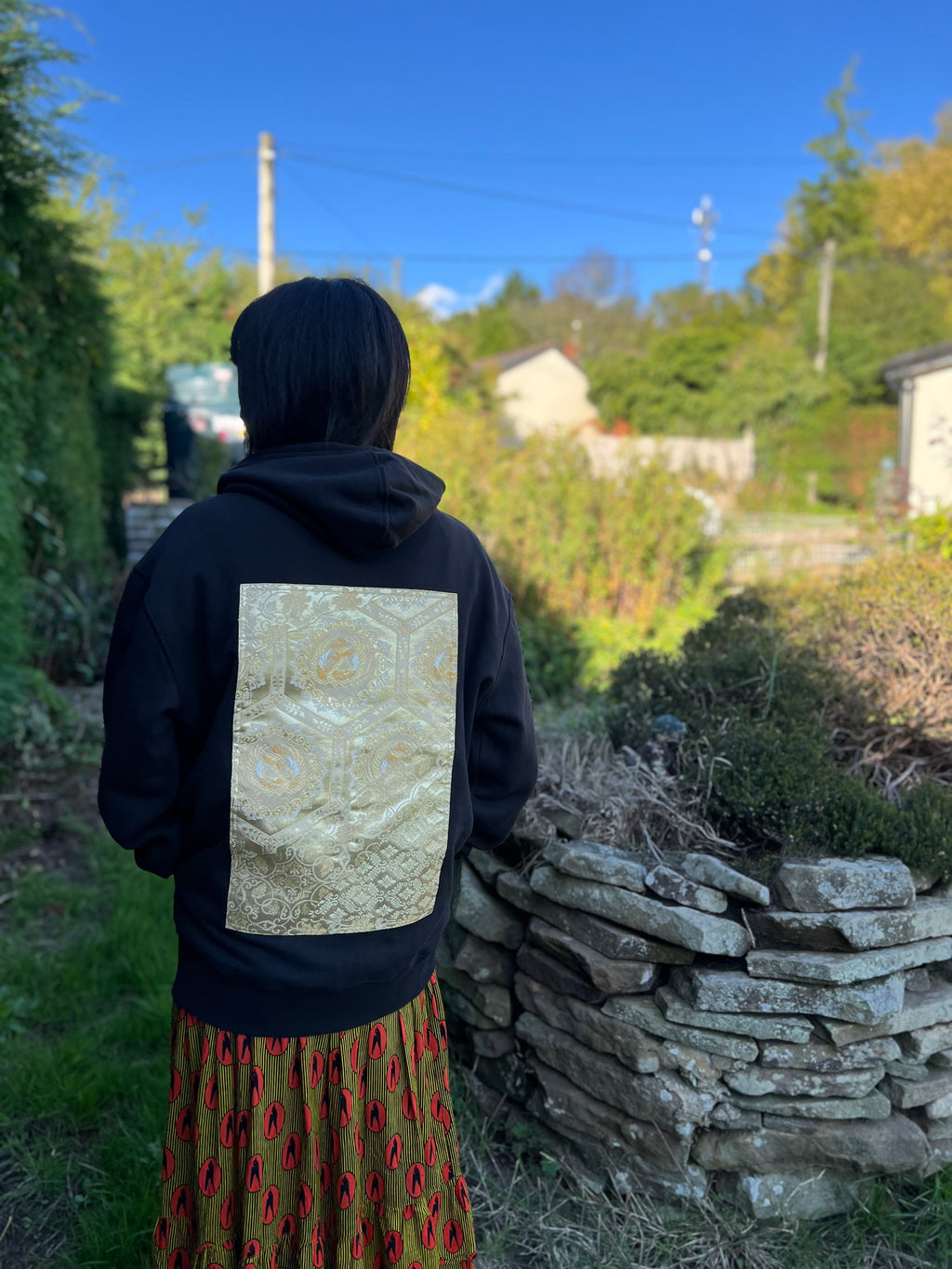 Handmade Upcycled Obi Organic Cotton Hoodie Lsize