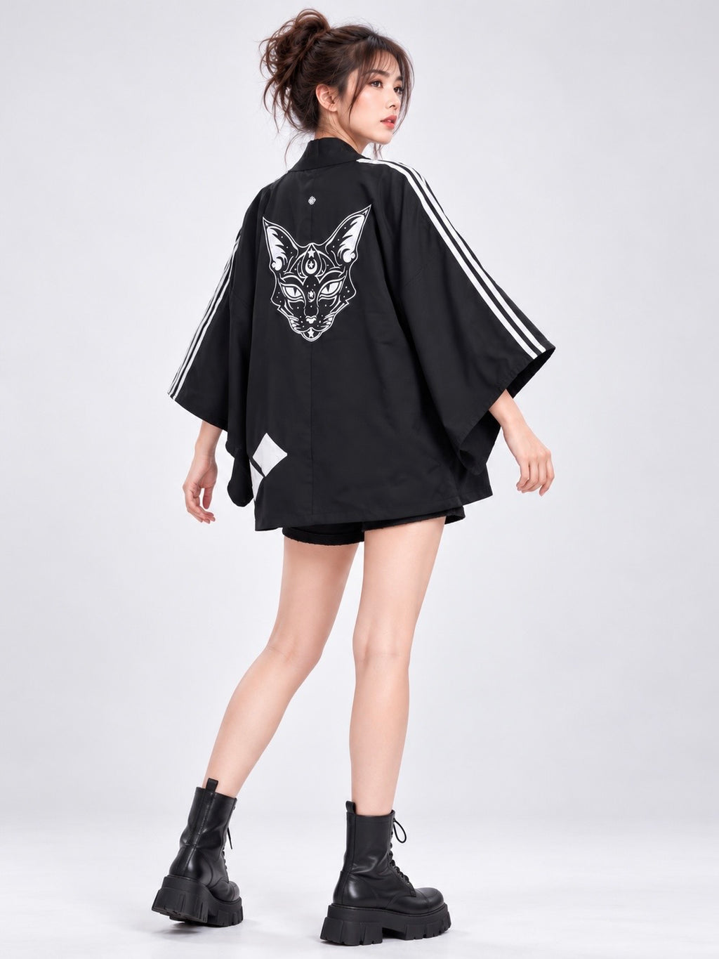 Reworked Vintage Family crest Kimono Jacket