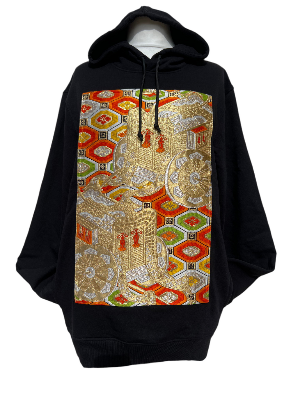 Handmade Upcycled Obi Organic Cotton Hoodie  XLsize