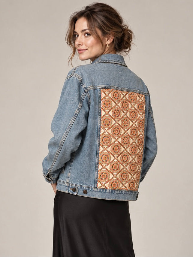 Japanese Obi Denim Jacket – One of One Reworked Vintage Silk Panel