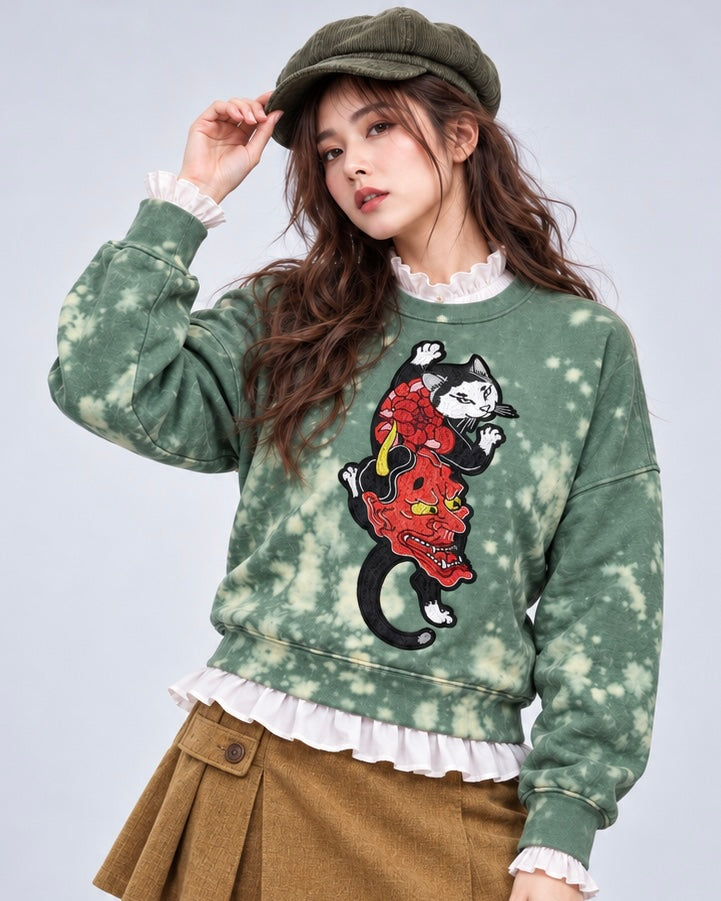 Organic Cotton Galaxy Cat Jumper S size