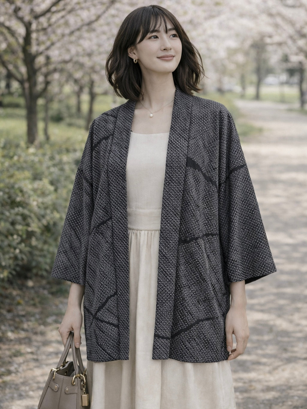 Shibori black butterfly vintage haori