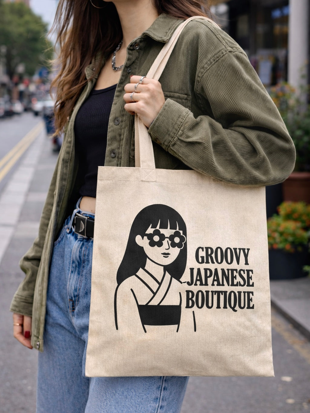 Groovy Japanese Boutique Logo Tote Bag