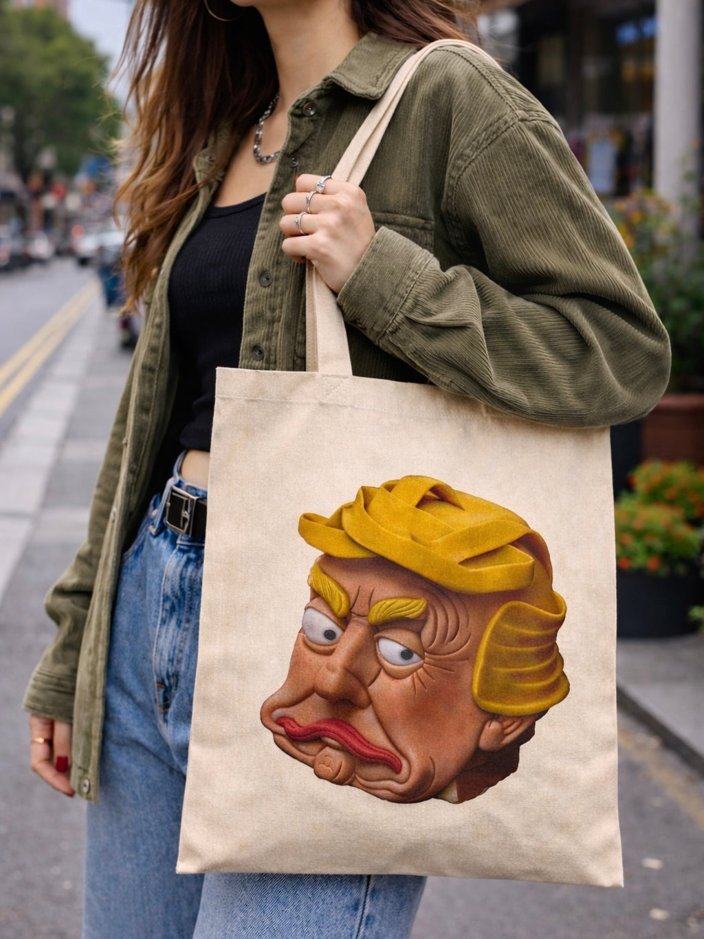 Surreal Pop Caricature Tote Bag