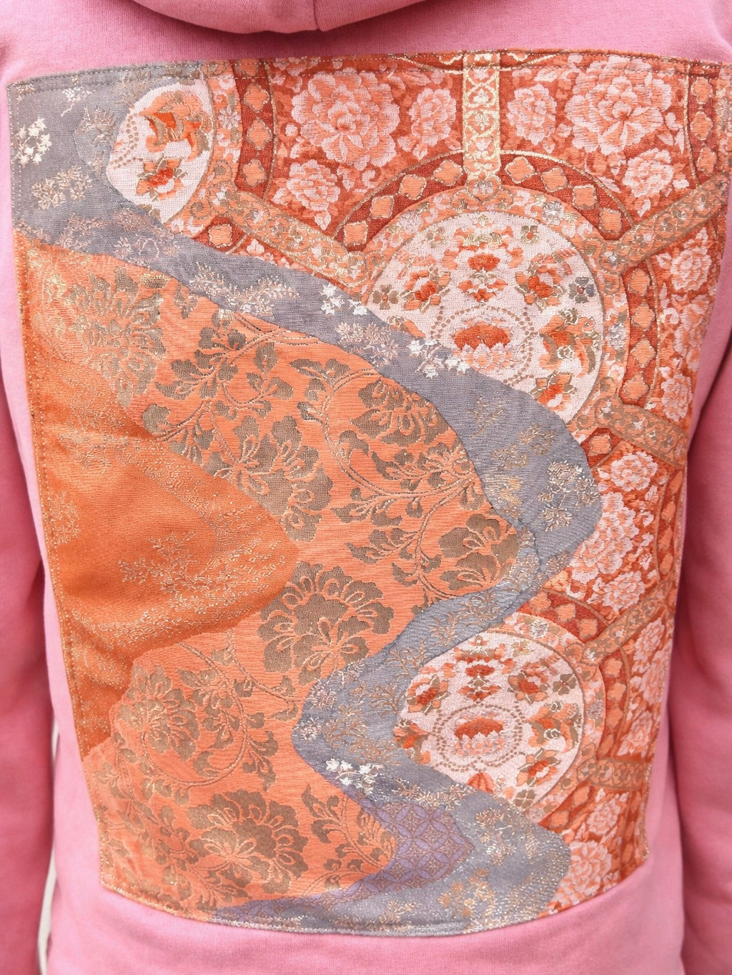 Pink Mandala Handmade Upcycled Obi Organic Cotton Hoodie