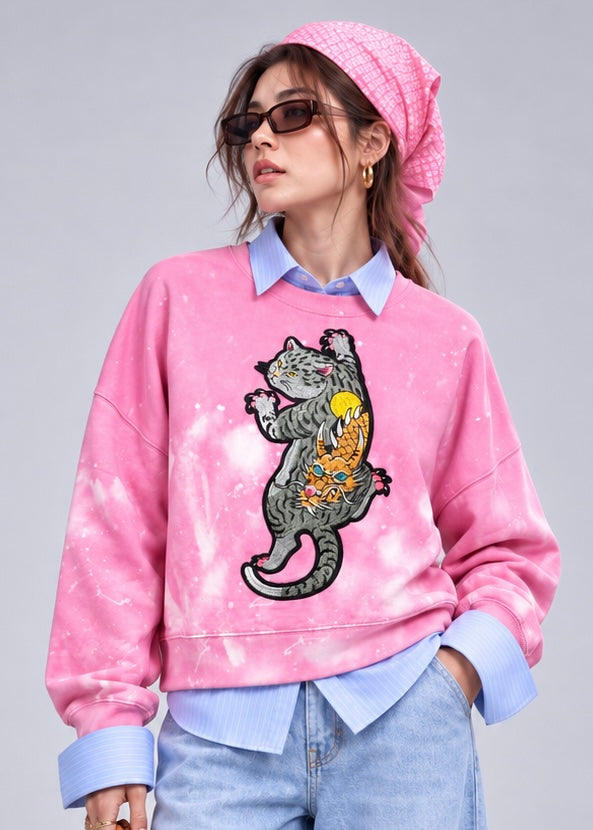 Organic Cotton Galaxy Cat Jumper M size