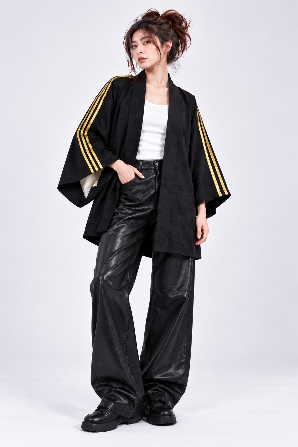 Reworked Vintage Japanese Family Crest Kimono Jacket