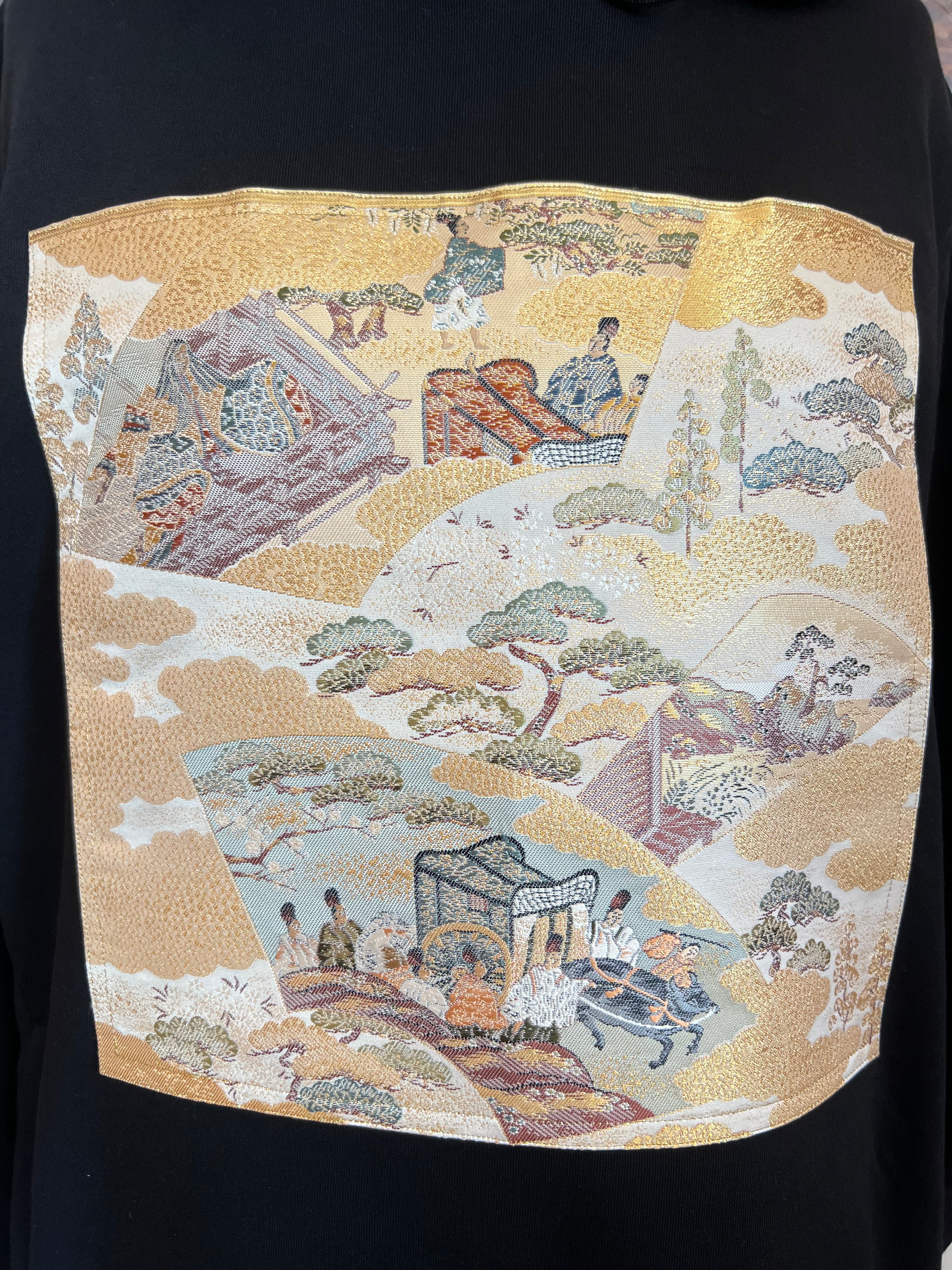 Handmade Upcycled Obi Organic Cotton Hoodie 2XLsize