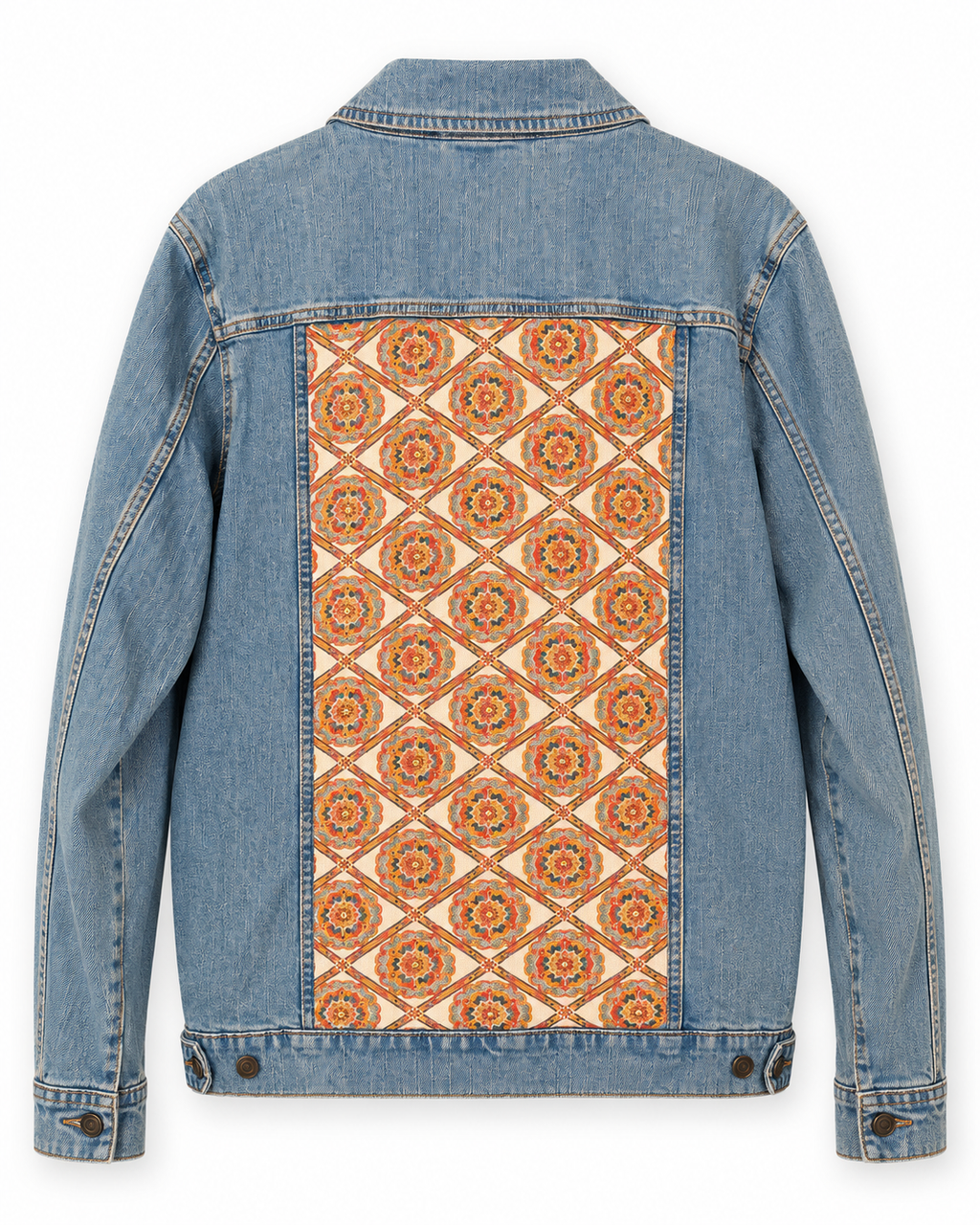 Japanese Obi Denim Jacket – One of One Reworked Vintage Silk Panel