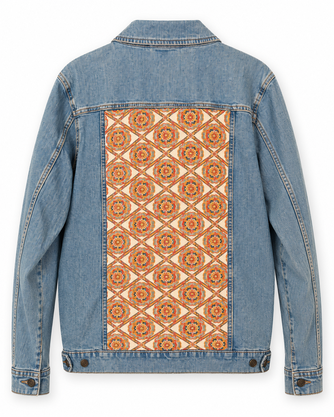 Japanese Obi Denim Jacket – One of One Reworked Vintage Silk Panel