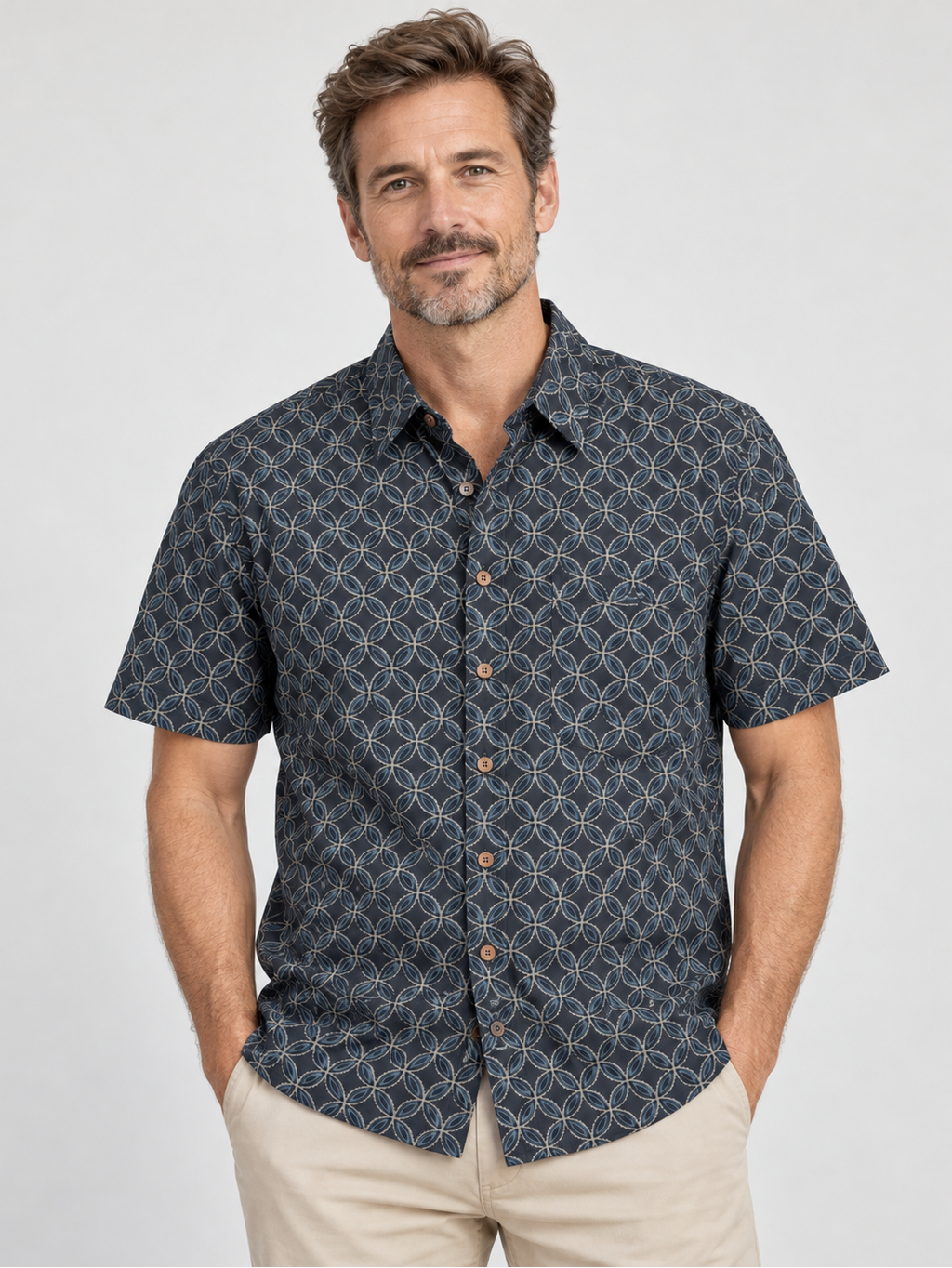 Rikka 2026 Shippo Pattern Cotton Shirt – Made in Japan