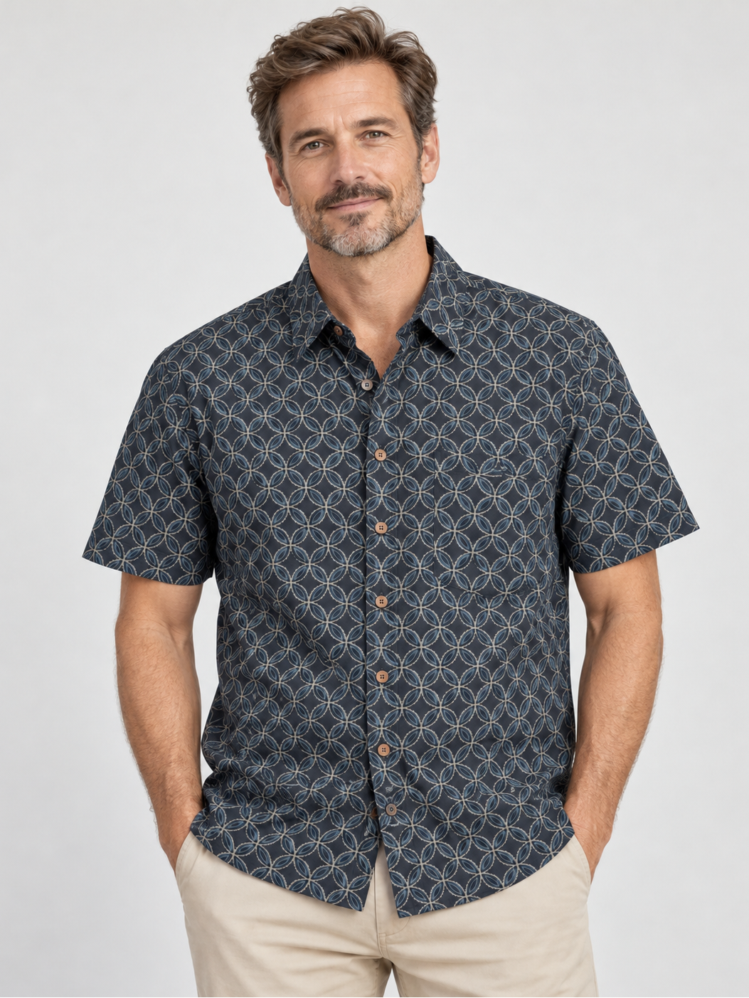 Rikka 2026 Shippo Pattern Cotton Shirt – Made in Japan