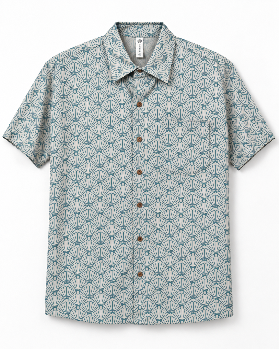 RIKKA Original Fan Print Organic Cotton Sateen Shirt