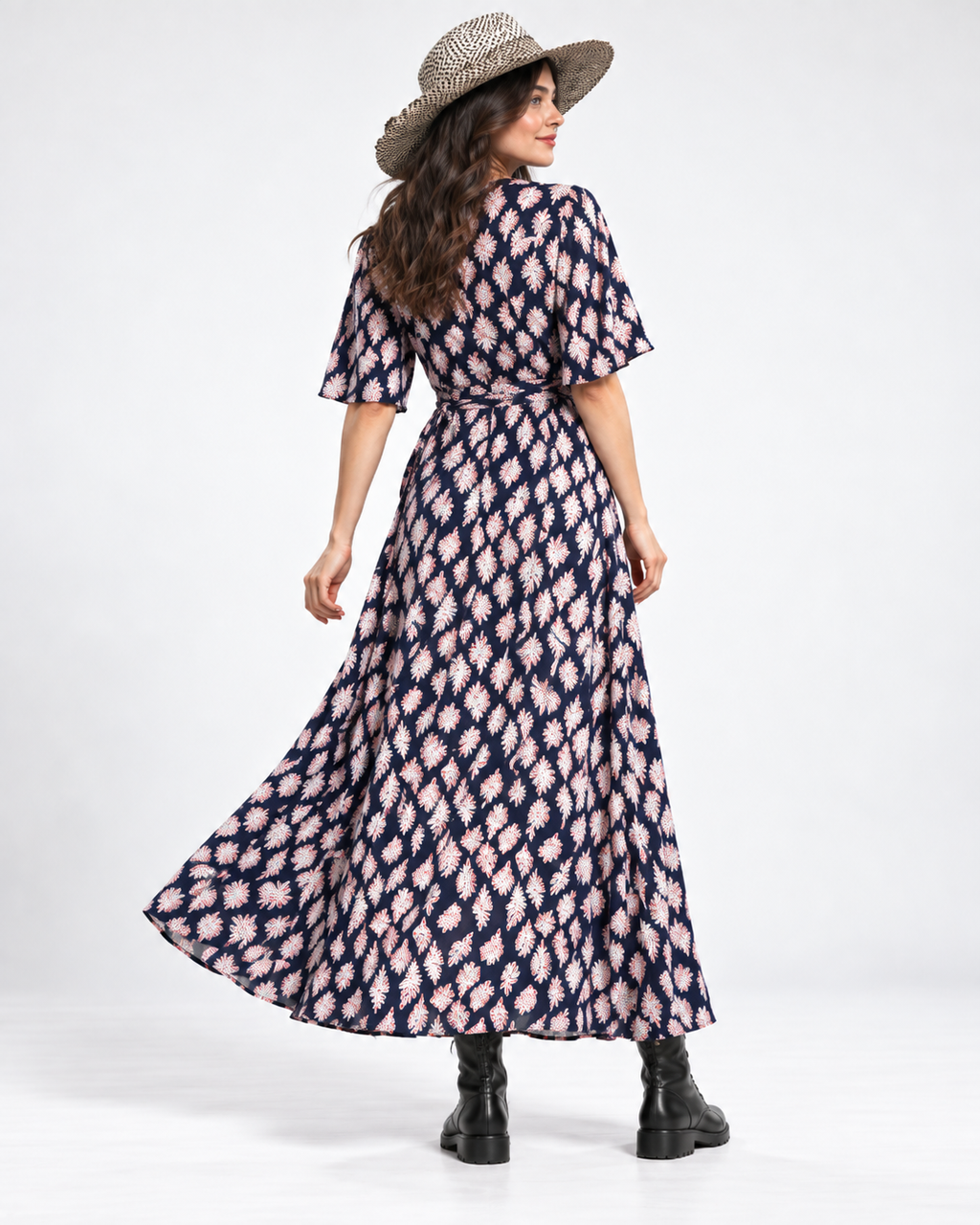 Exclusive Floral Wrap Maxi Dress