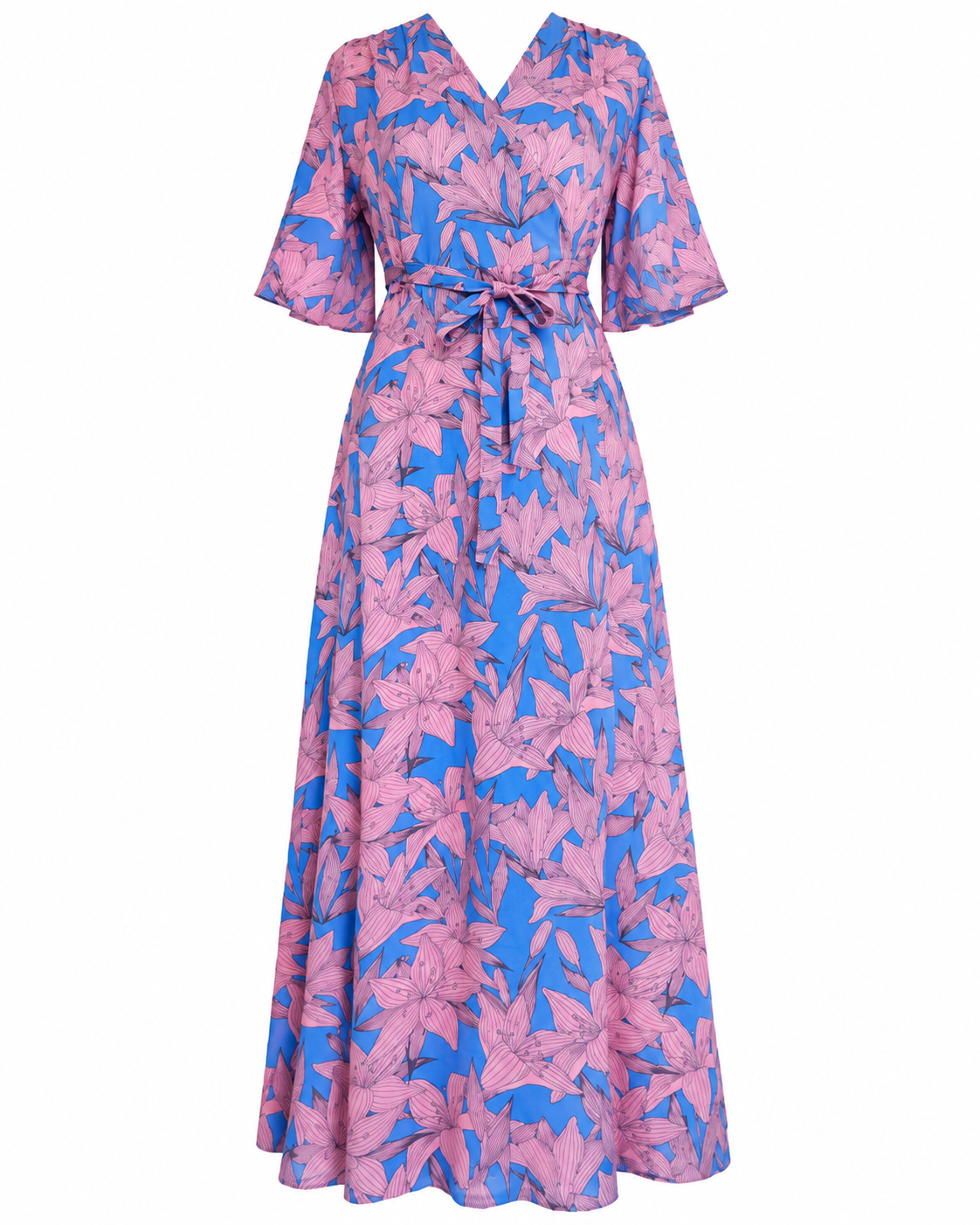Exclusive Floral Wrap Maxi Dress