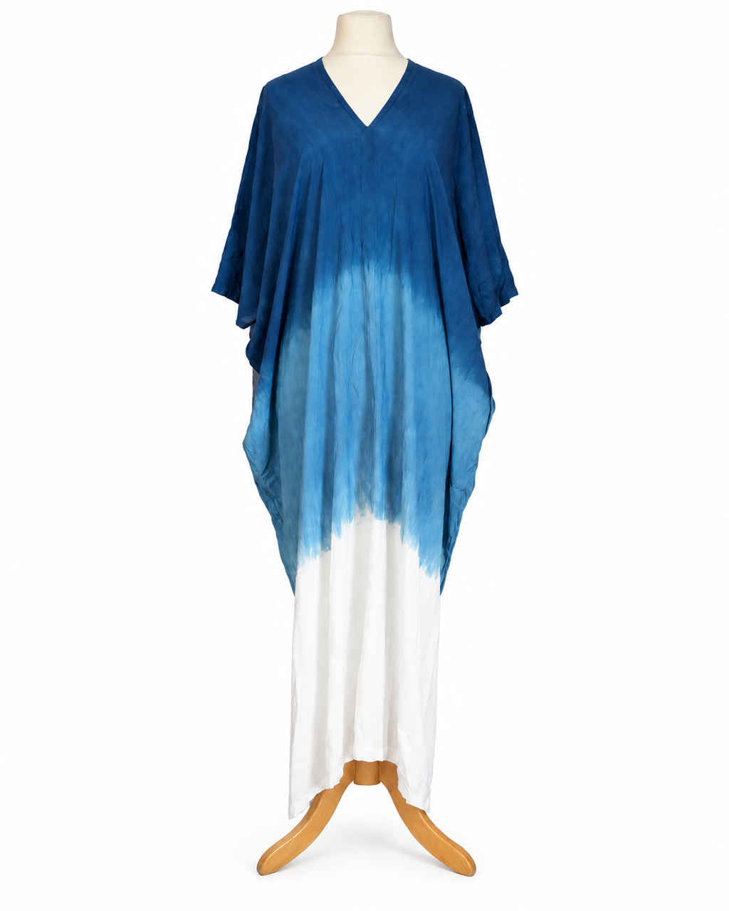 Hand Dyed Cotton Viscose Tie-Dye Kaftan Dress
