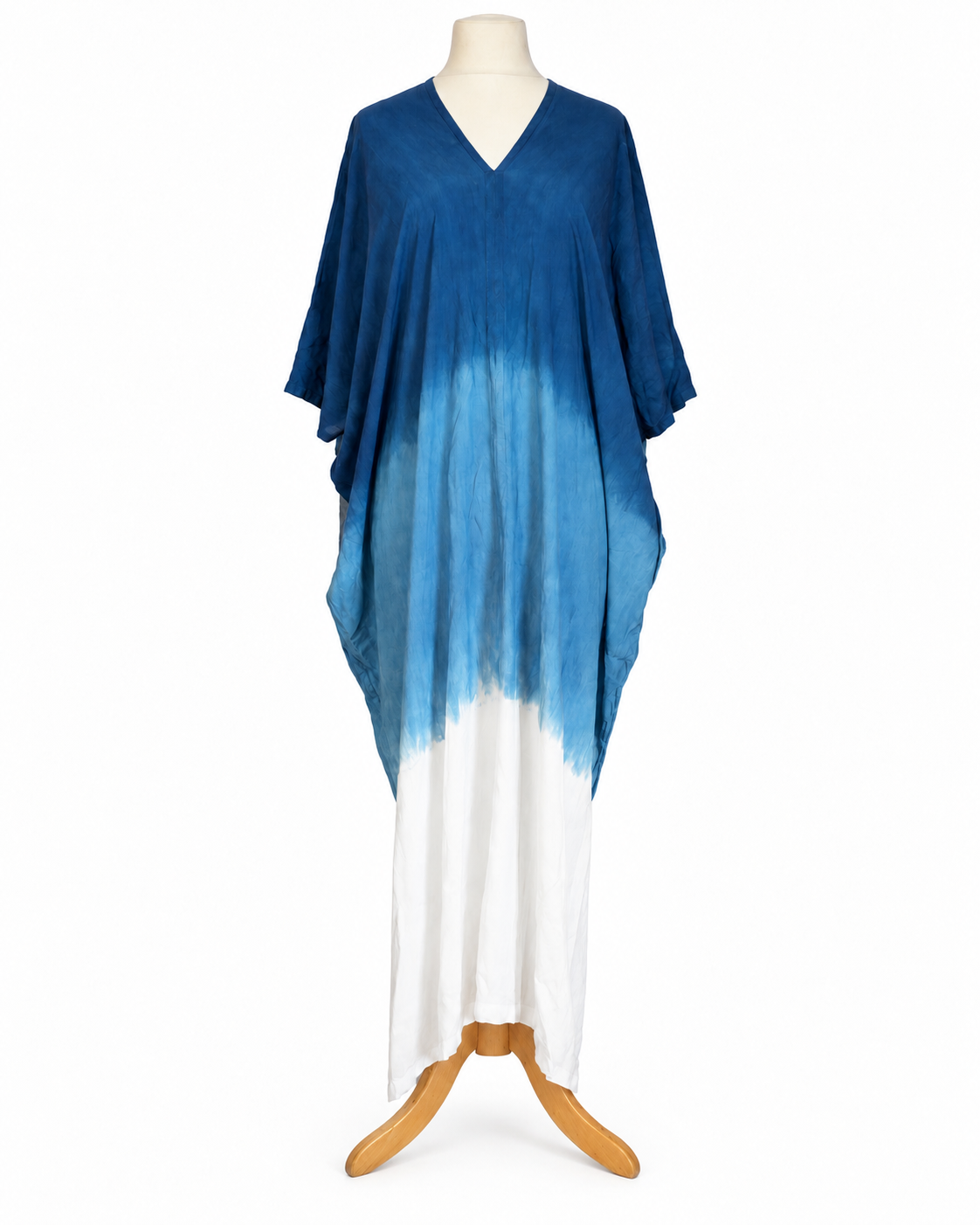 Hand Dyed Cotton Viscose Tie-Dye Kaftan Dress