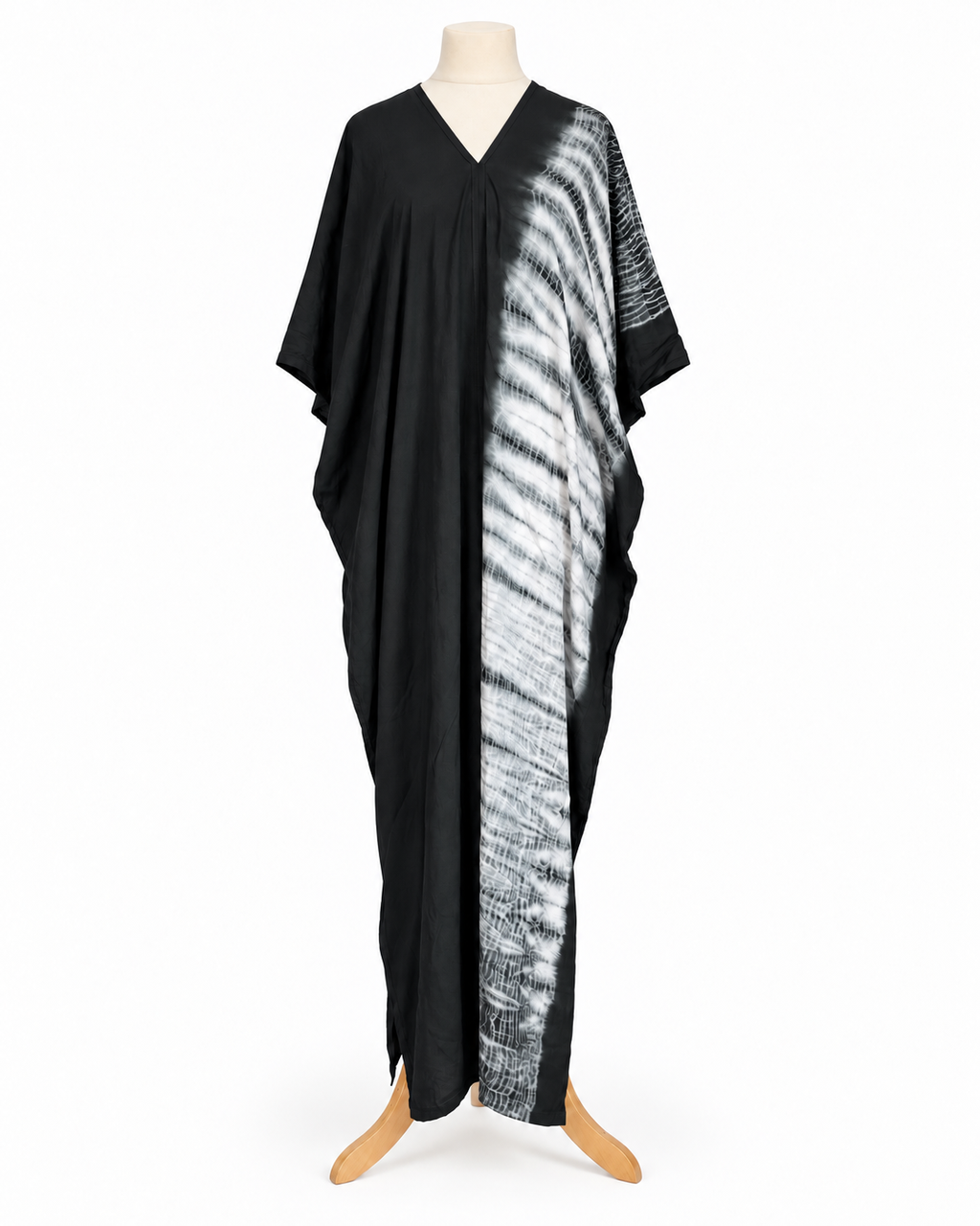 Hand Dyed Cotton Viscose Tie-Dye Kaftan Dress